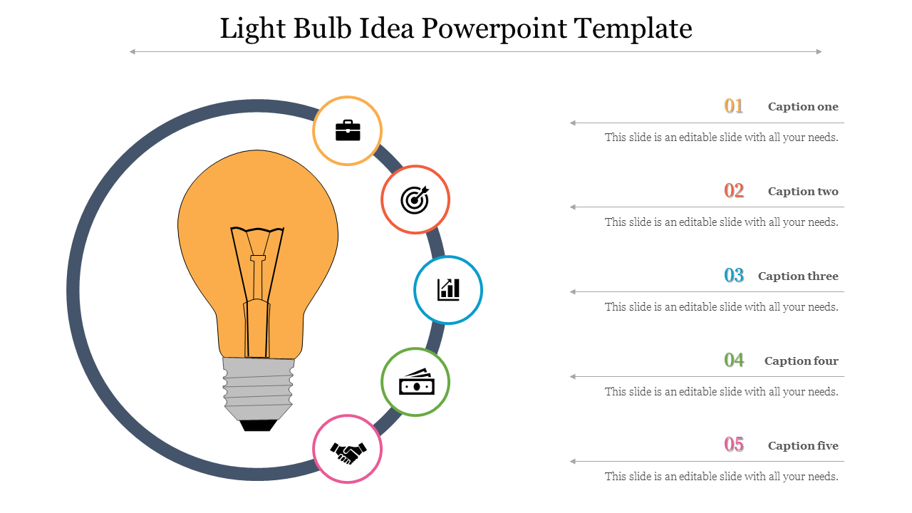 Free - Best Light Bulb Idea PowerPoint Template Slide